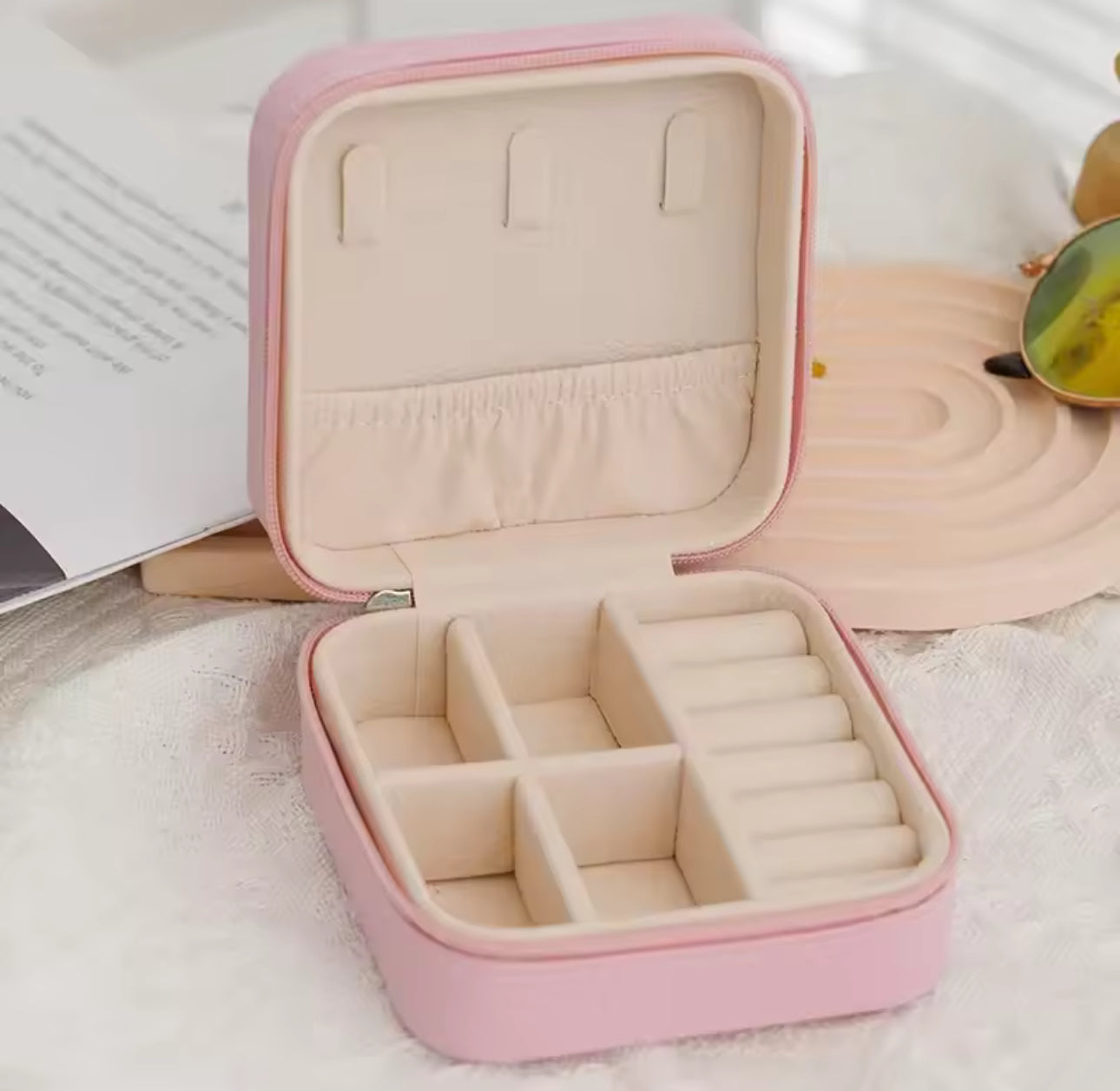 Boîte à bijoux de voyage - rose